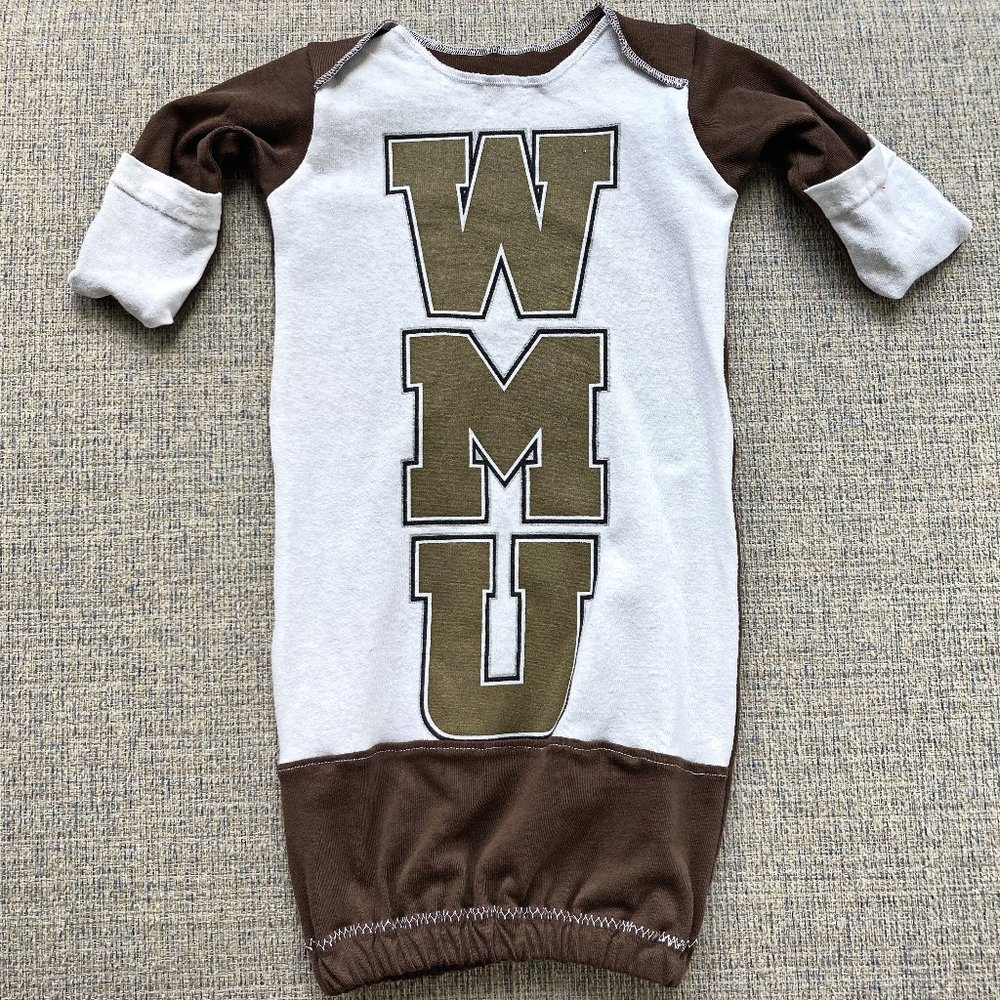 Western Michigan University WMU Broncos Handmade newborn sleep sack infant gown